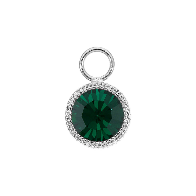 Fabero Charm 0.43" - Silver emerald