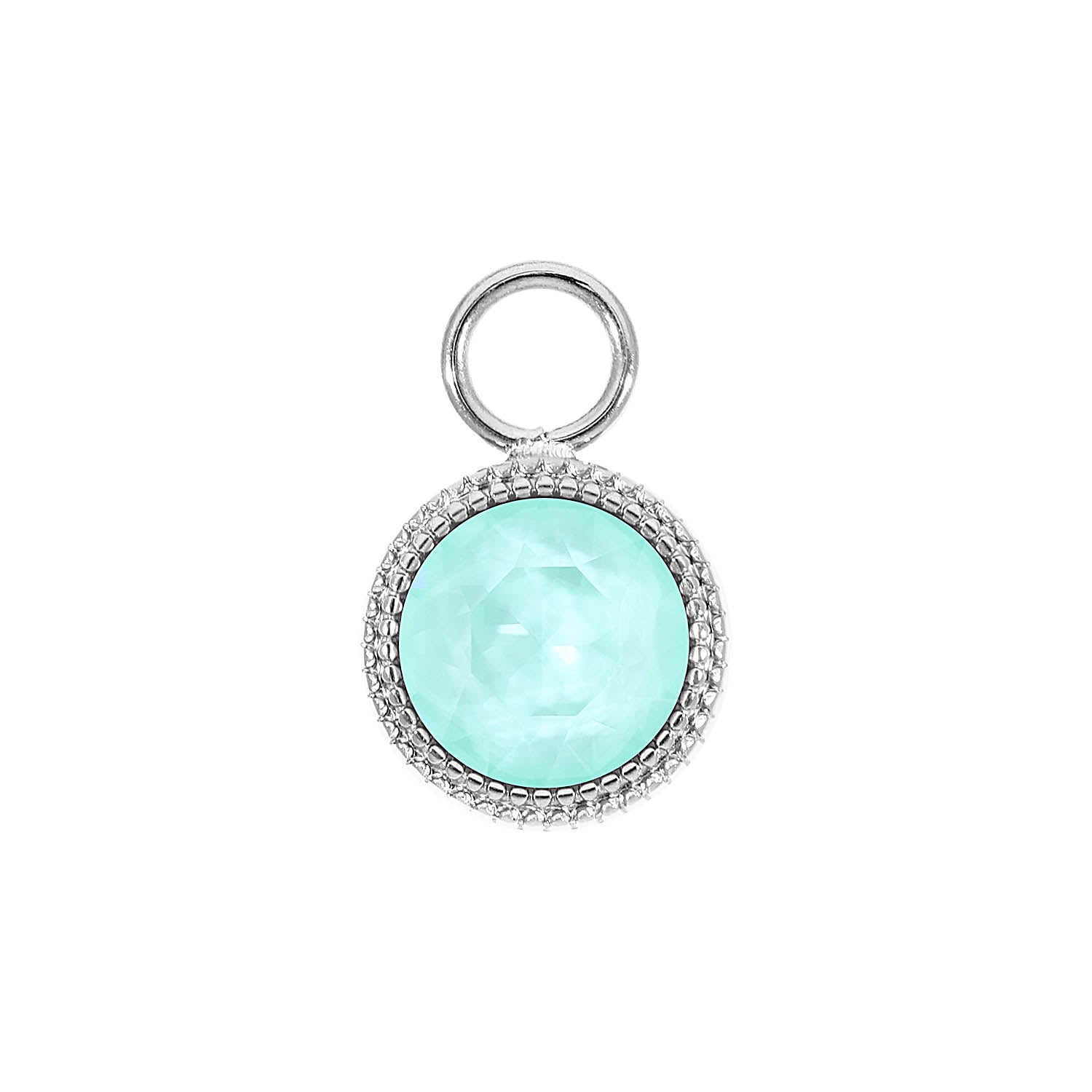 Fabero Charm 0.43" - Silver crystal soft mint ignite