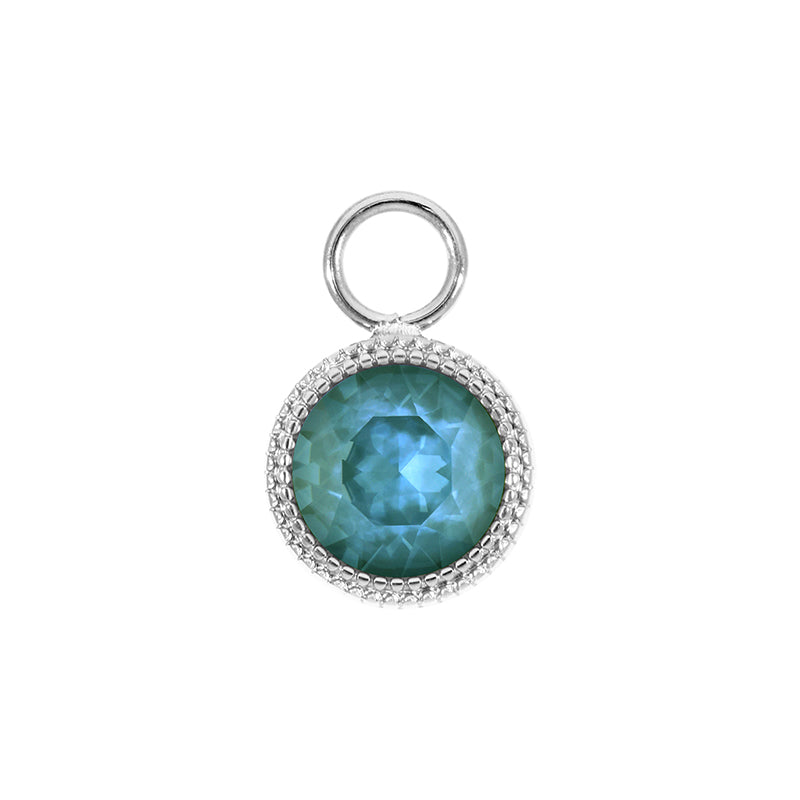 Fabero Charm 0.43" - Silver Crystal Pine Green Ignite