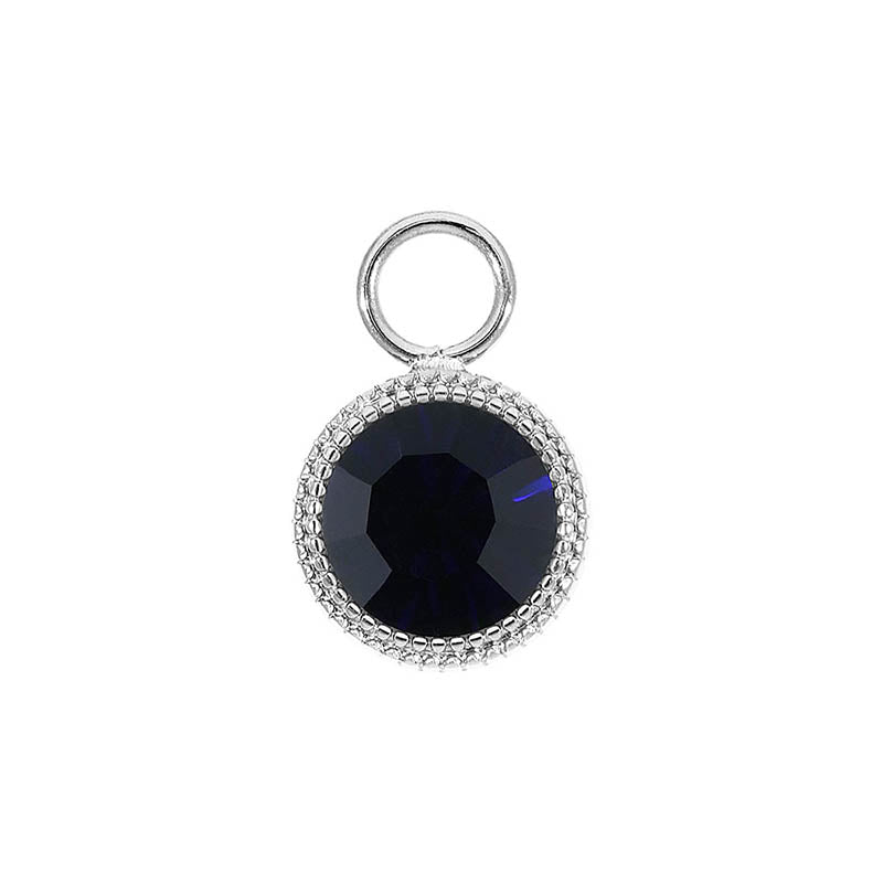 Fabero Charm 0.43" - Silver Dark Indigo