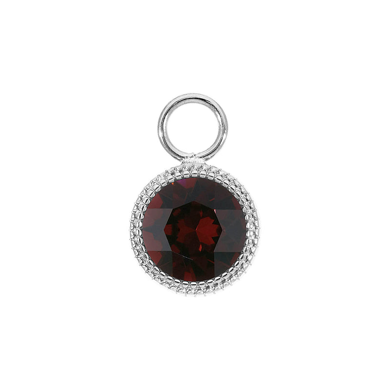 Fabero Charm 0.43" - Silver Burgundy
