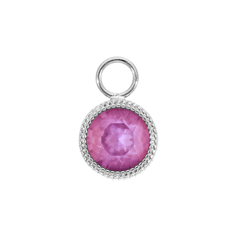 Fabero Charm 0.43" - Silver Crystal Orchid Ignite