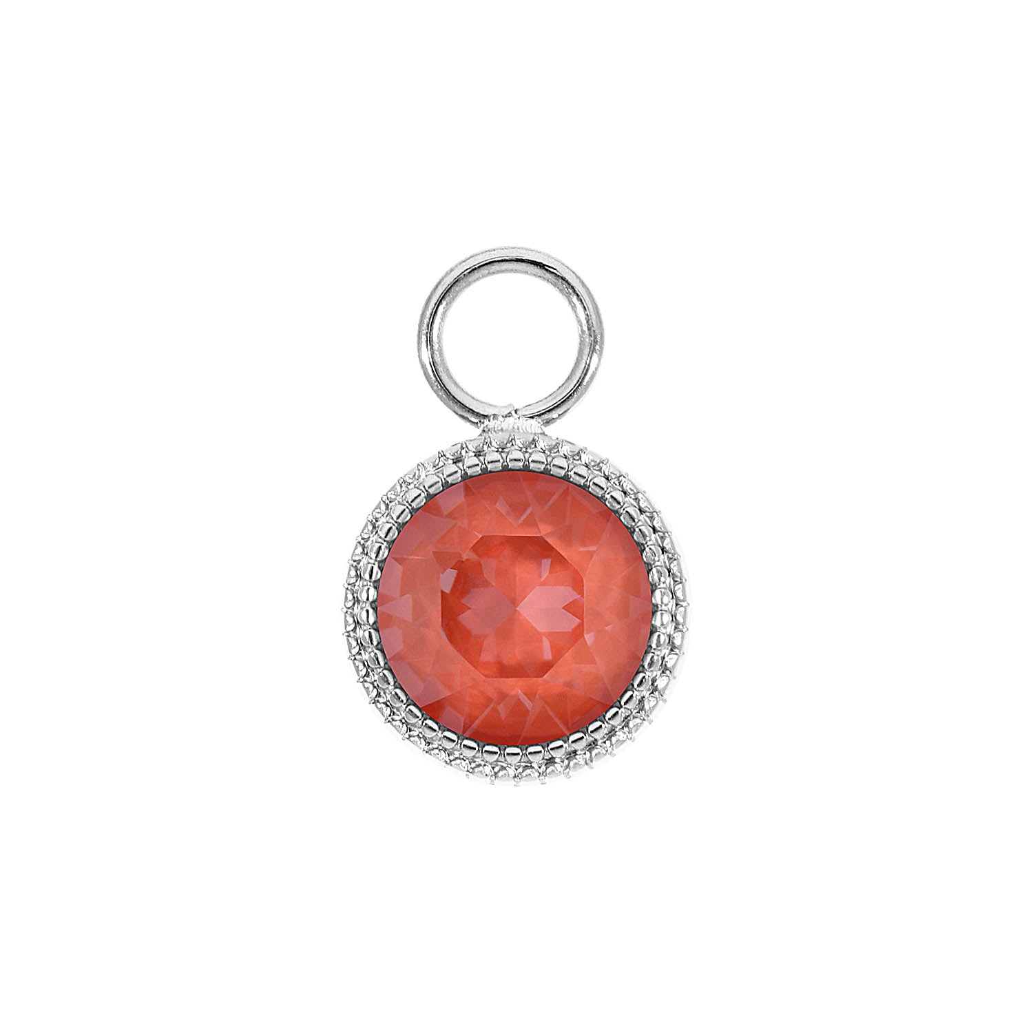 Fabero Charm 0.43" - Silver crystal maroon ignite
