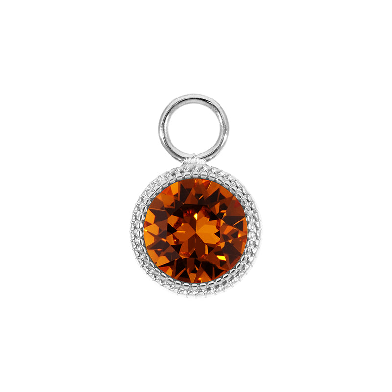 Fabero Charm 0.43" - Silver Smoked Topaz