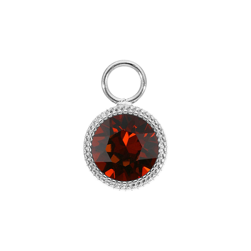 Fabero Charm 0.43" - Silver smoked amber