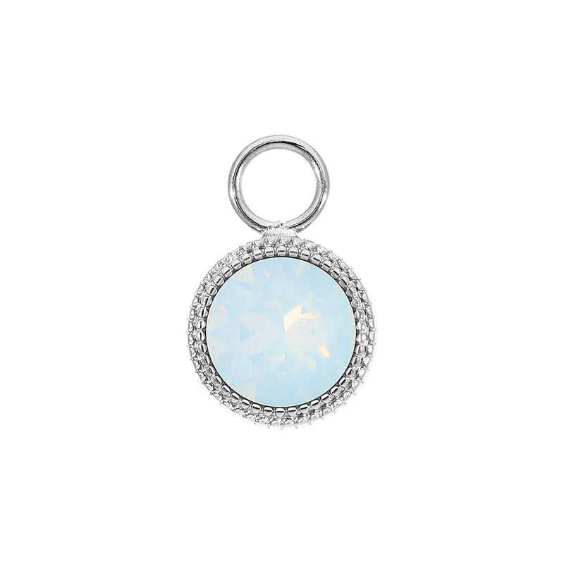 Fabero Charm 0.43" - Silver white opal
