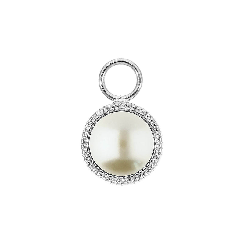 Fabero Charm 0.43" - Silver cream pearl