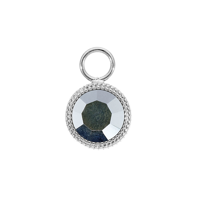 Fabero Charm 0.43" - Silver crystal labrador