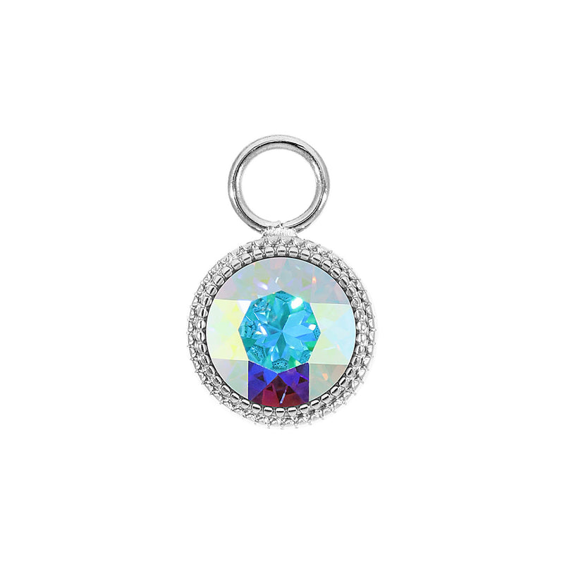 Fabero Charm 0.43" - Silver crystal aurora boreale
