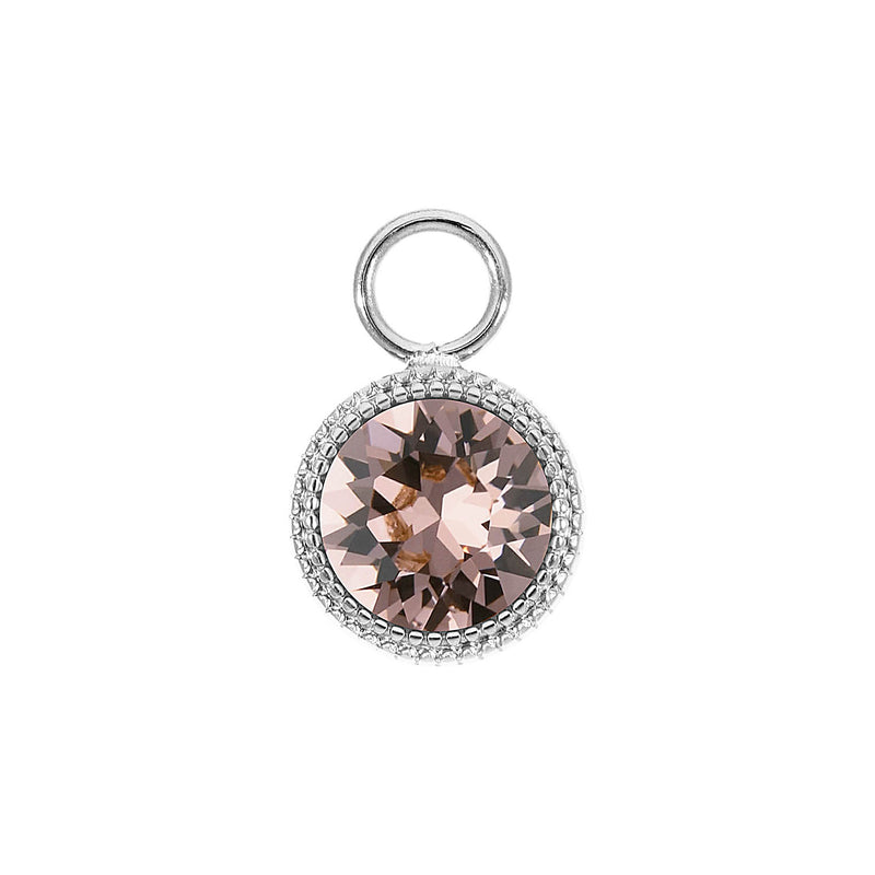 Fabero Charm 0.43" - Silver vintage rose