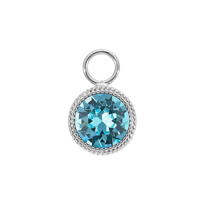 Fabero Charm 0.43" - Silver Light Turquoise