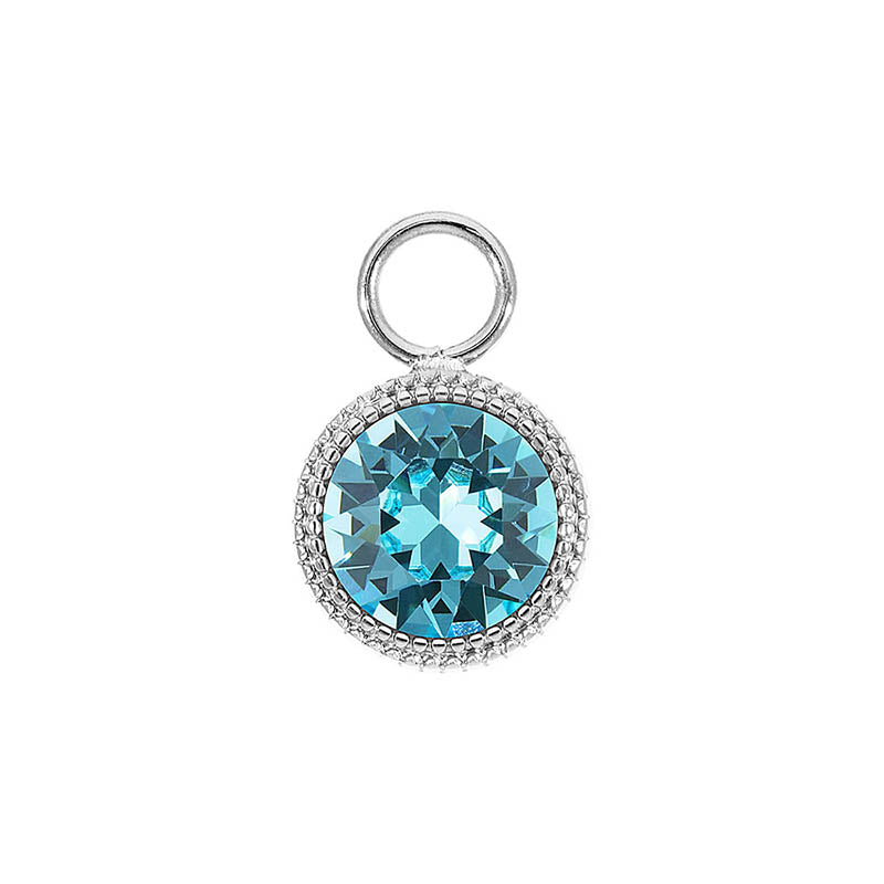 Fabero Charm 0.43" - Silver Light Turquoise