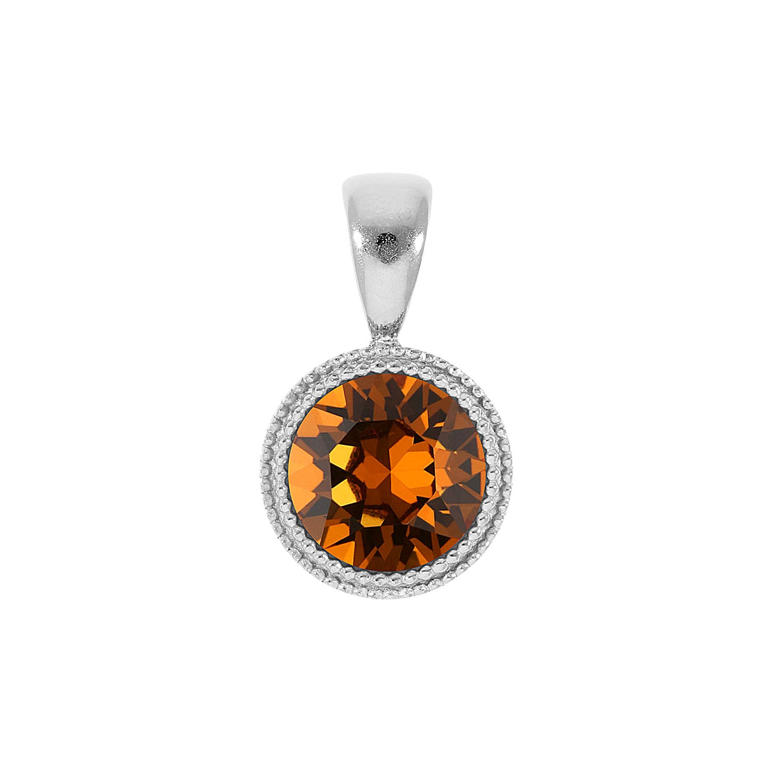 Fabero Pendant 0.43" - Silver light amber
