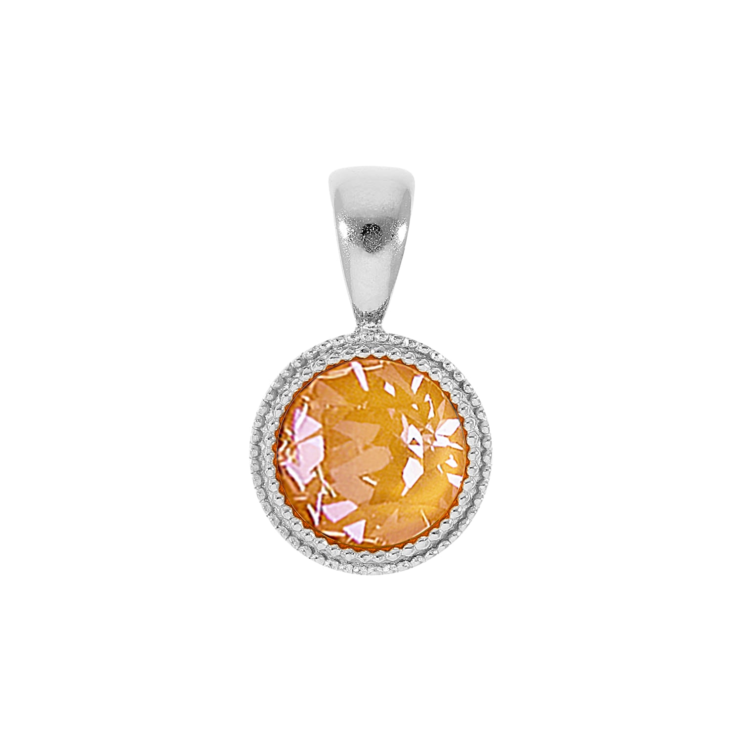 Fabero Pendant 0.43" - Silver Crystal Mango Ignite