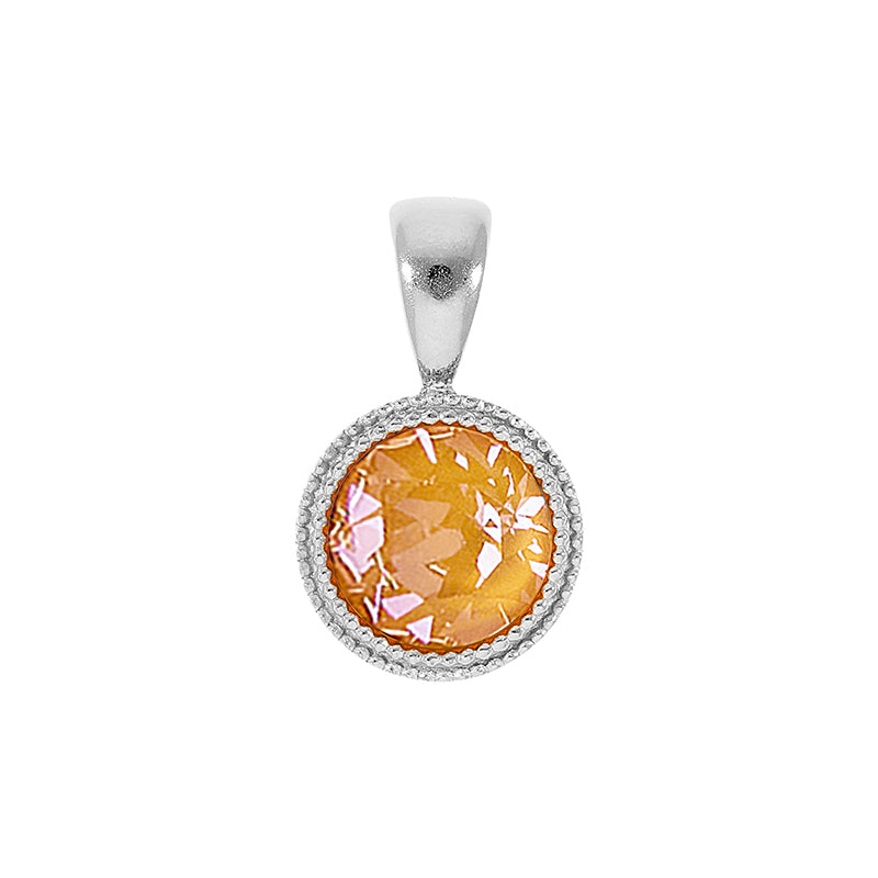 Fabero Pendant 0.43" - Silver Crystal Mango Ignite