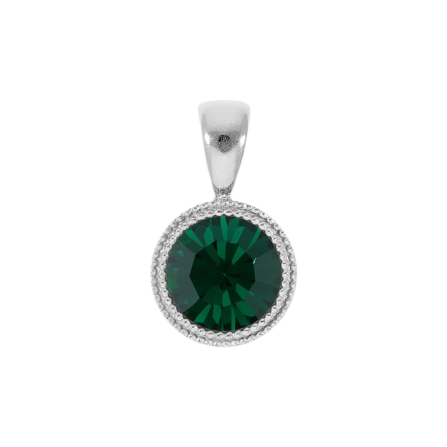 Fabero Pendant 0.43" - Silver emerald
