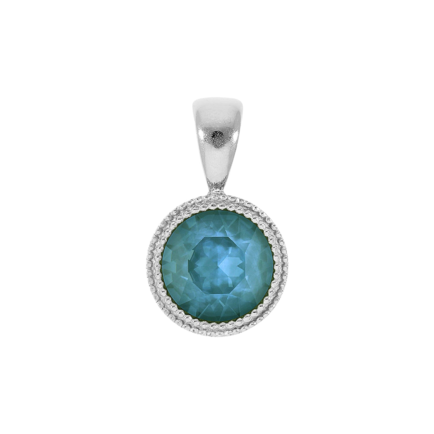 Fabero Pendant 0.43" - Silver Crystal Pine Green Ignite