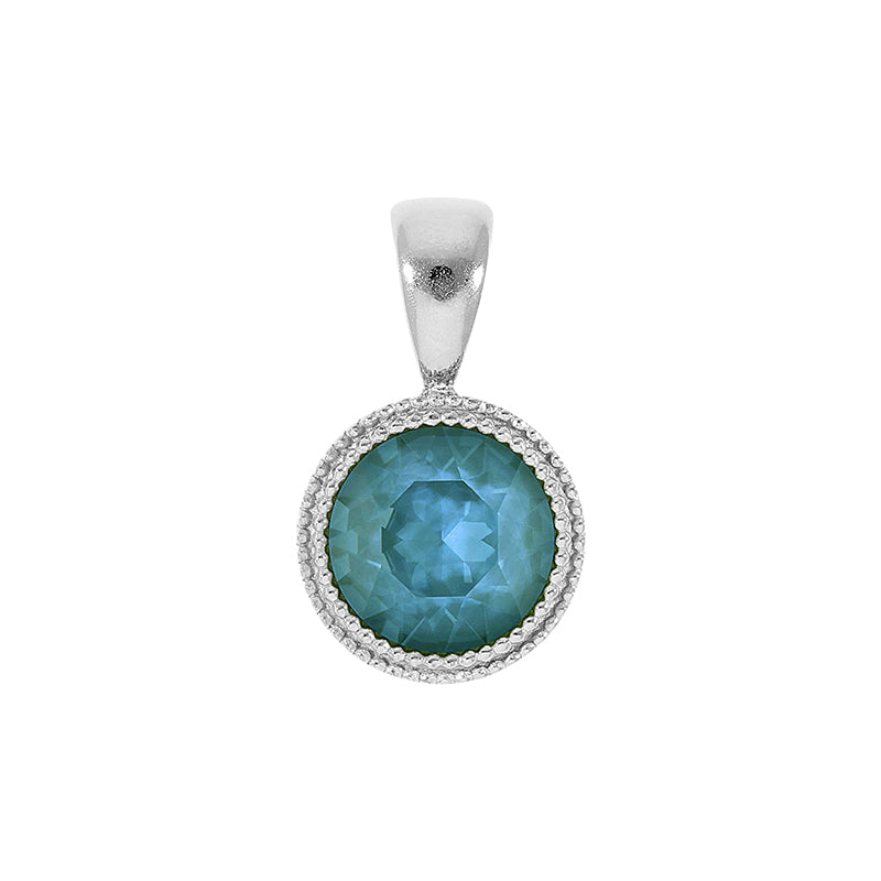 Fabero Pendant 0.43" - Silver Crystal Pine Green Ignite