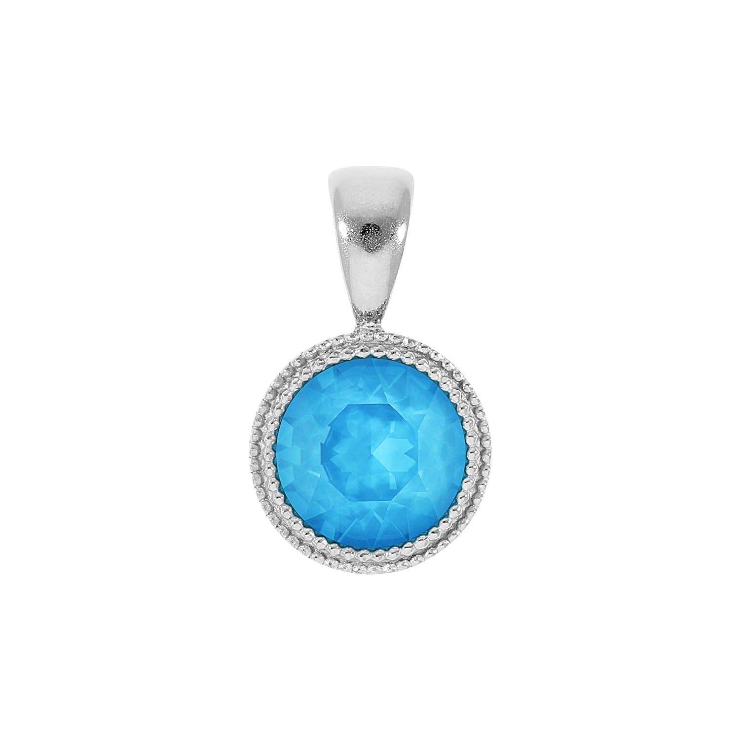 Fabero Pendant 0.43" - Silver Crystal Electric Blue Ignite