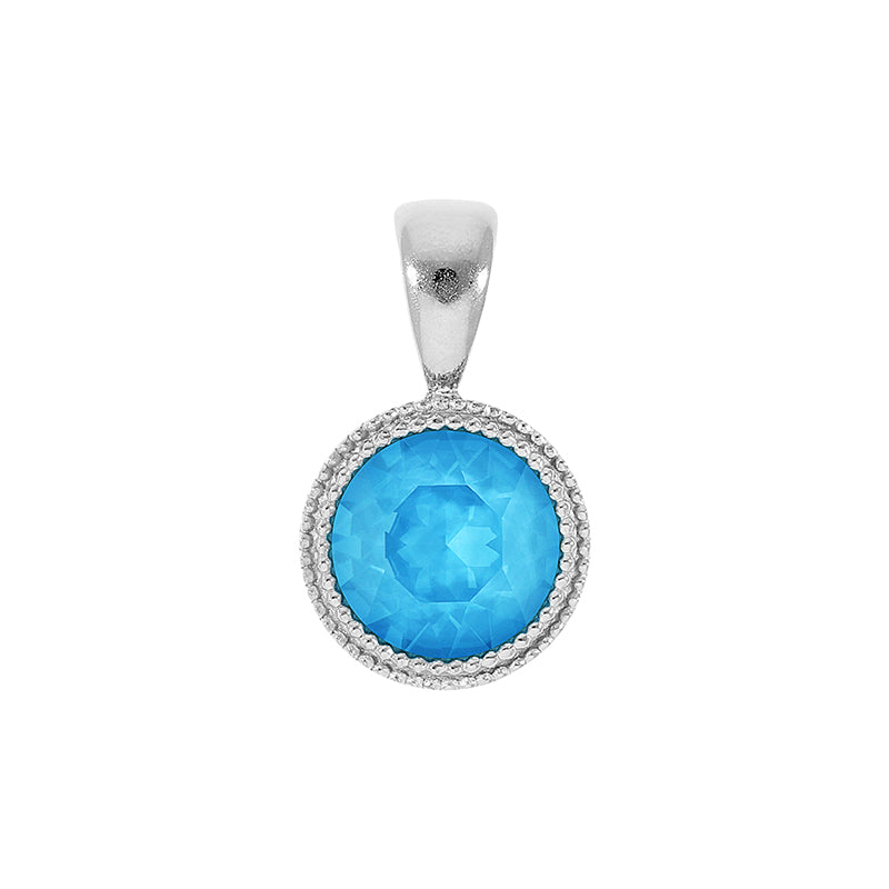 Fabero Pendant 0.43" - Silver Crystal Electric Blue Ignite