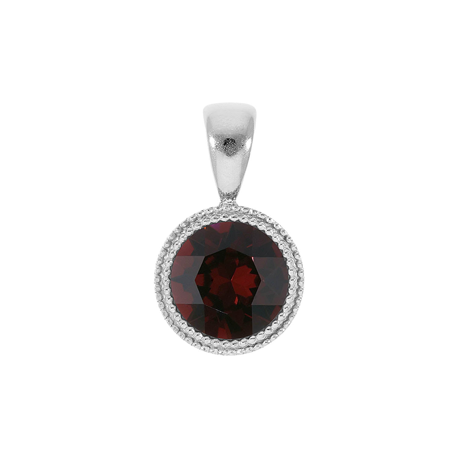 Fabero Pendant 0.43" - Silver Burgundy