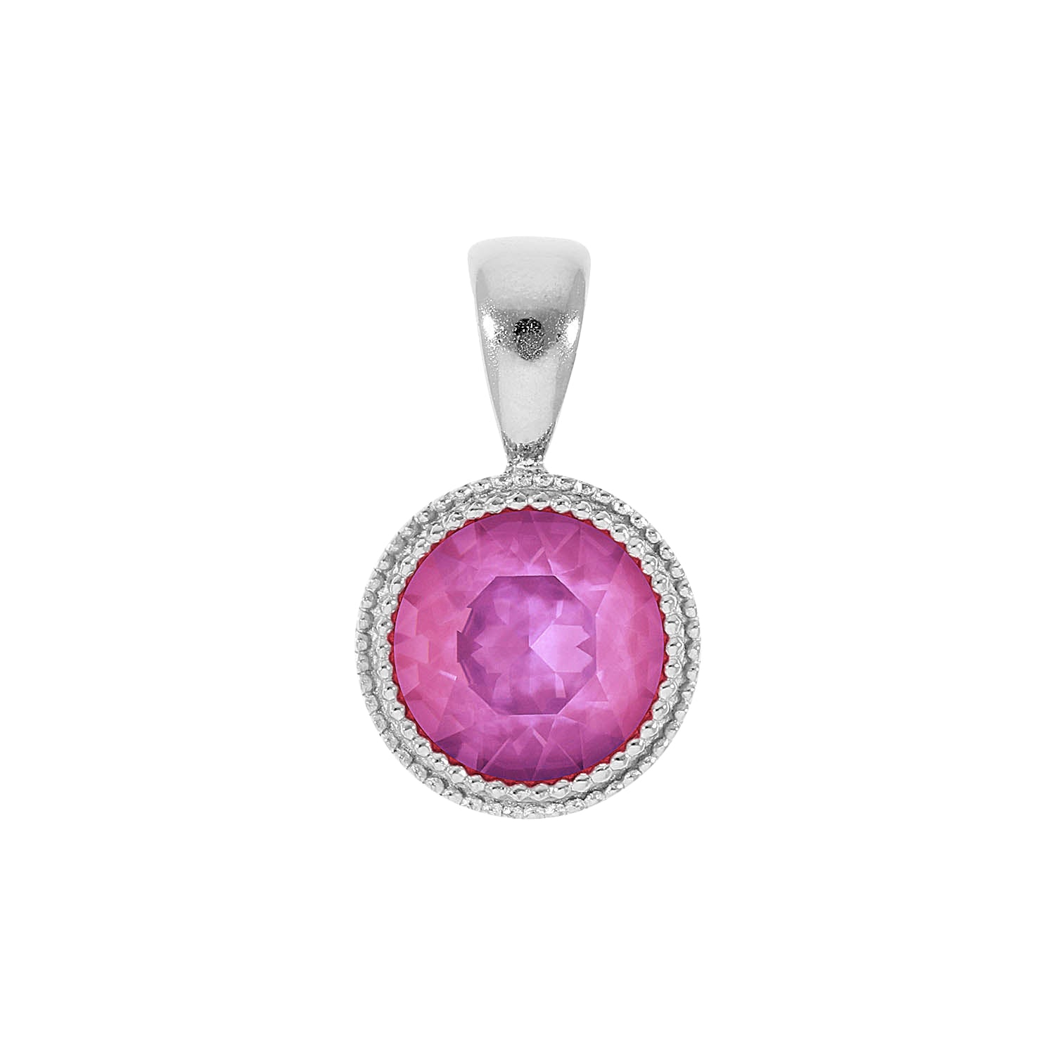 Fabero Pendant 0.43" - Silver Crystal Orchid Ignite