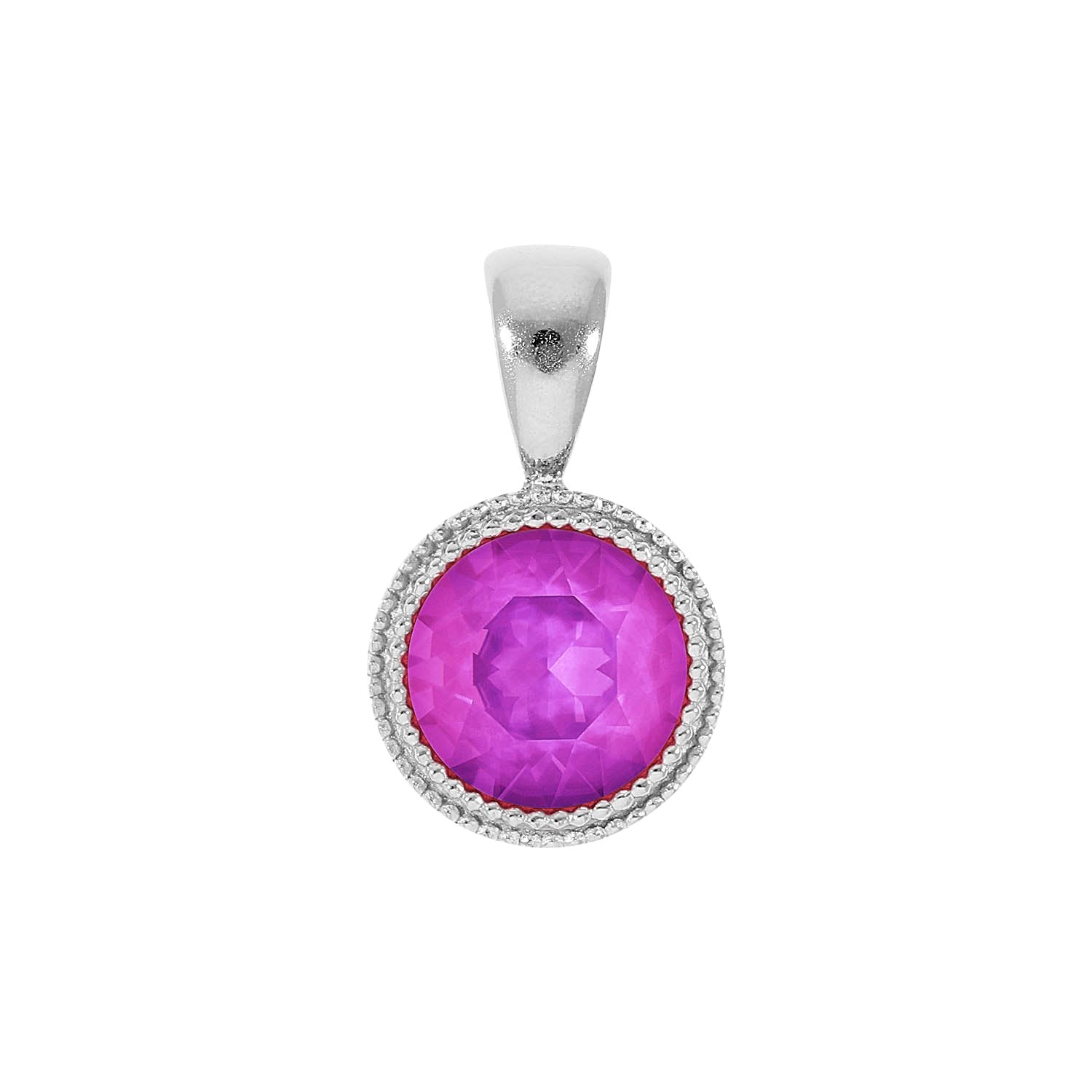 Fabero Pendant 0.43" - Silver Crystal Orchid Ignite