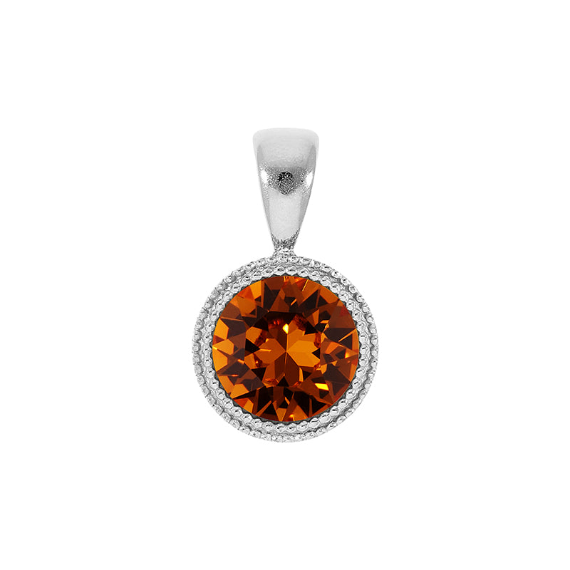 Fabero Pendant 0.43" - Silver Smoked Topaz