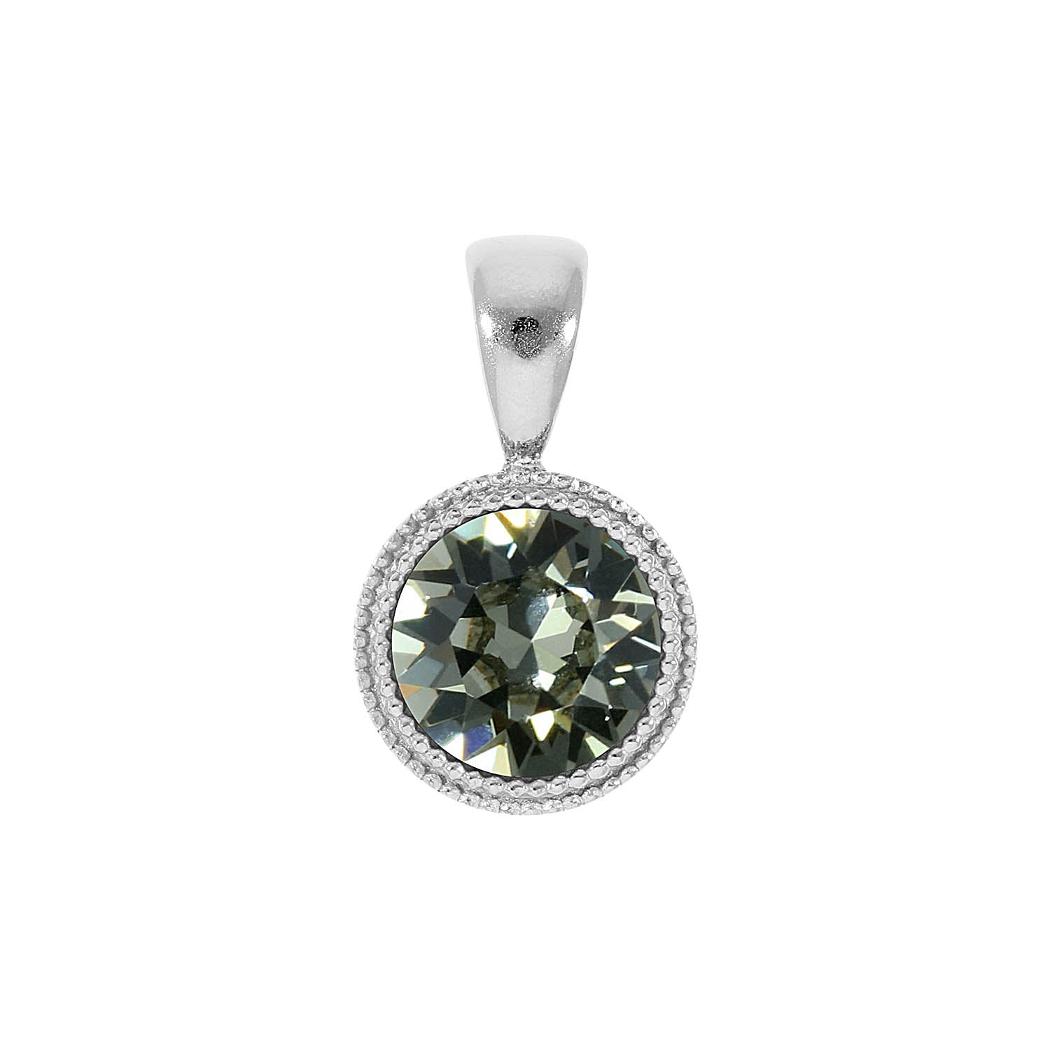Fabero Pendant 0.43" - Silver black diamond