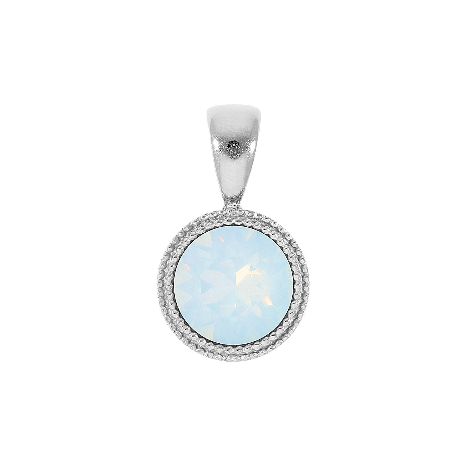Fabero Pendant 0.43" - Silver white opal