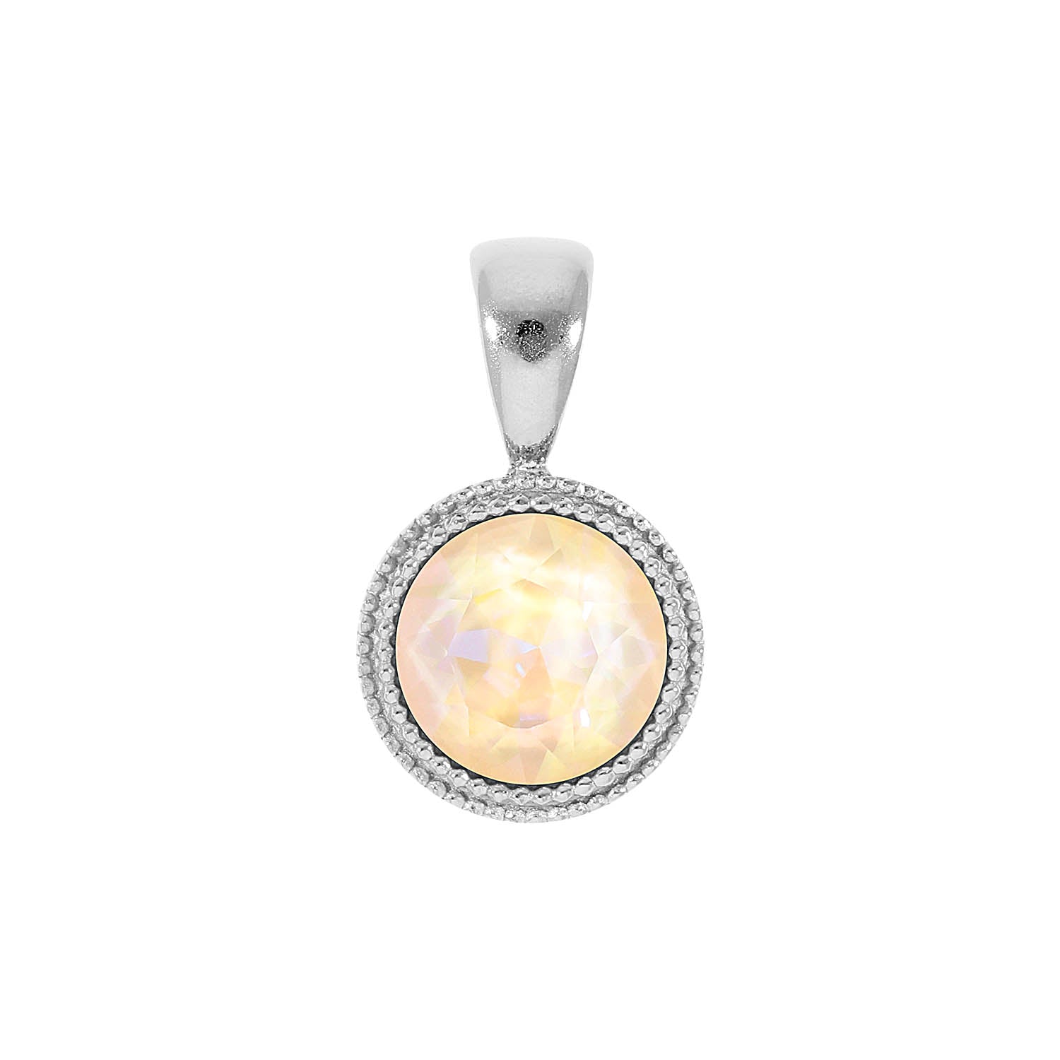 Fabero Pendant 0.43" - Silver ivory cream delite