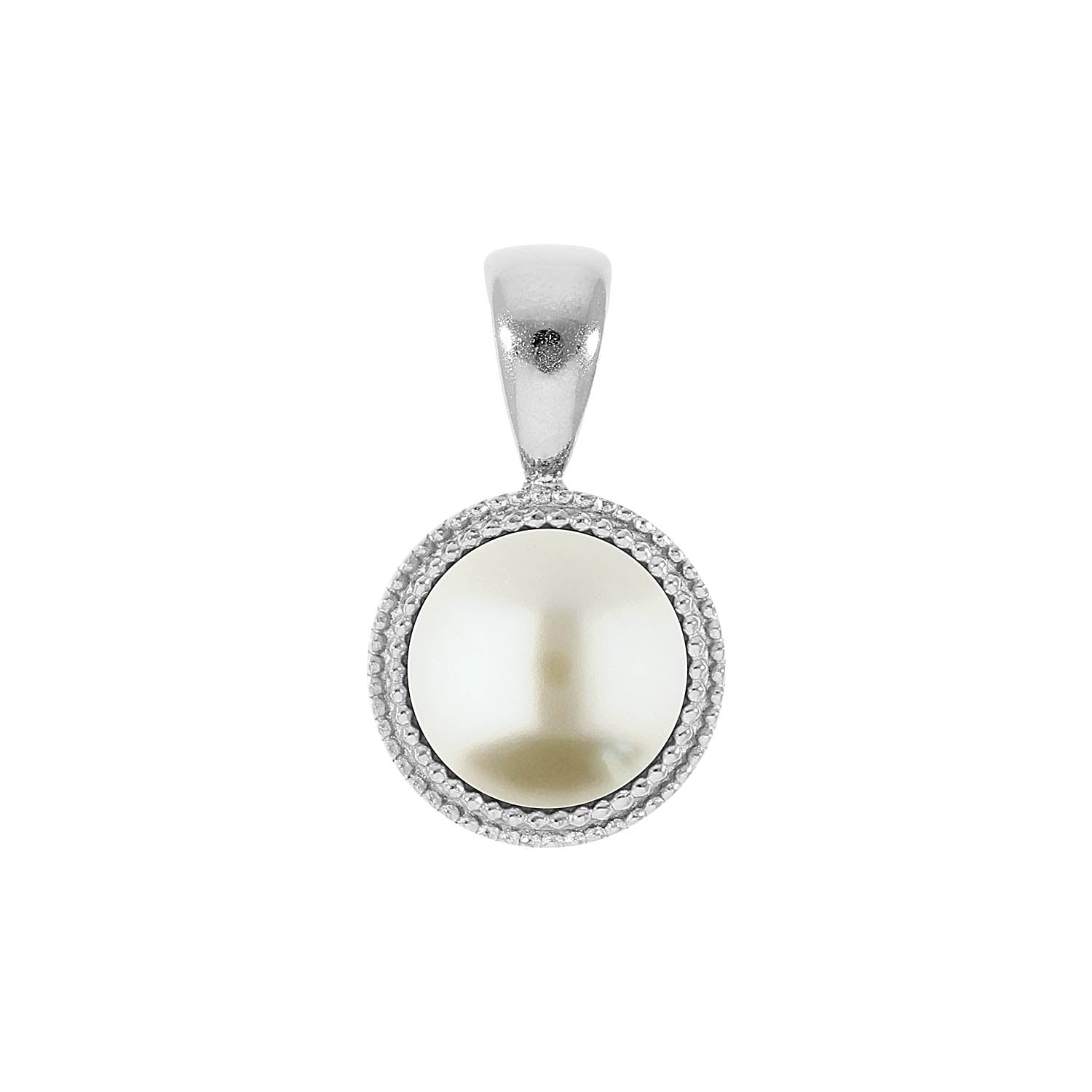 Fabero Pendant 0.43" - Silver cream pearl