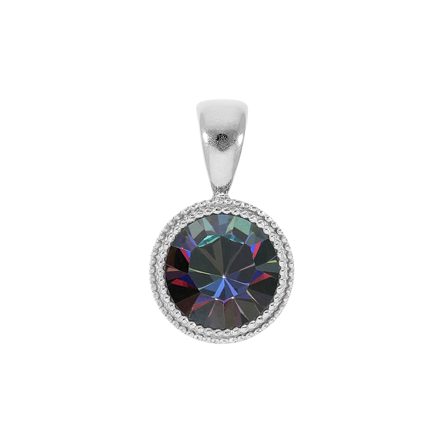 Fabero Pendant 0.43" - Silver Crystal Vitrail Medium