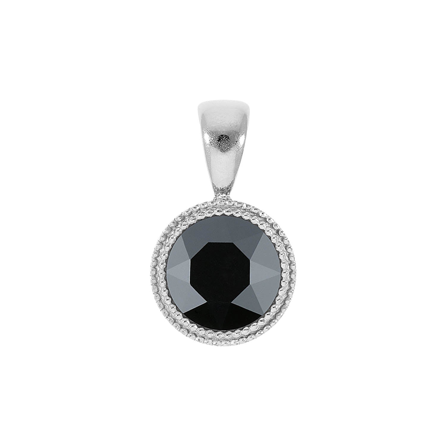 Fabero Pendant 0.43" - Silver jet hematite
