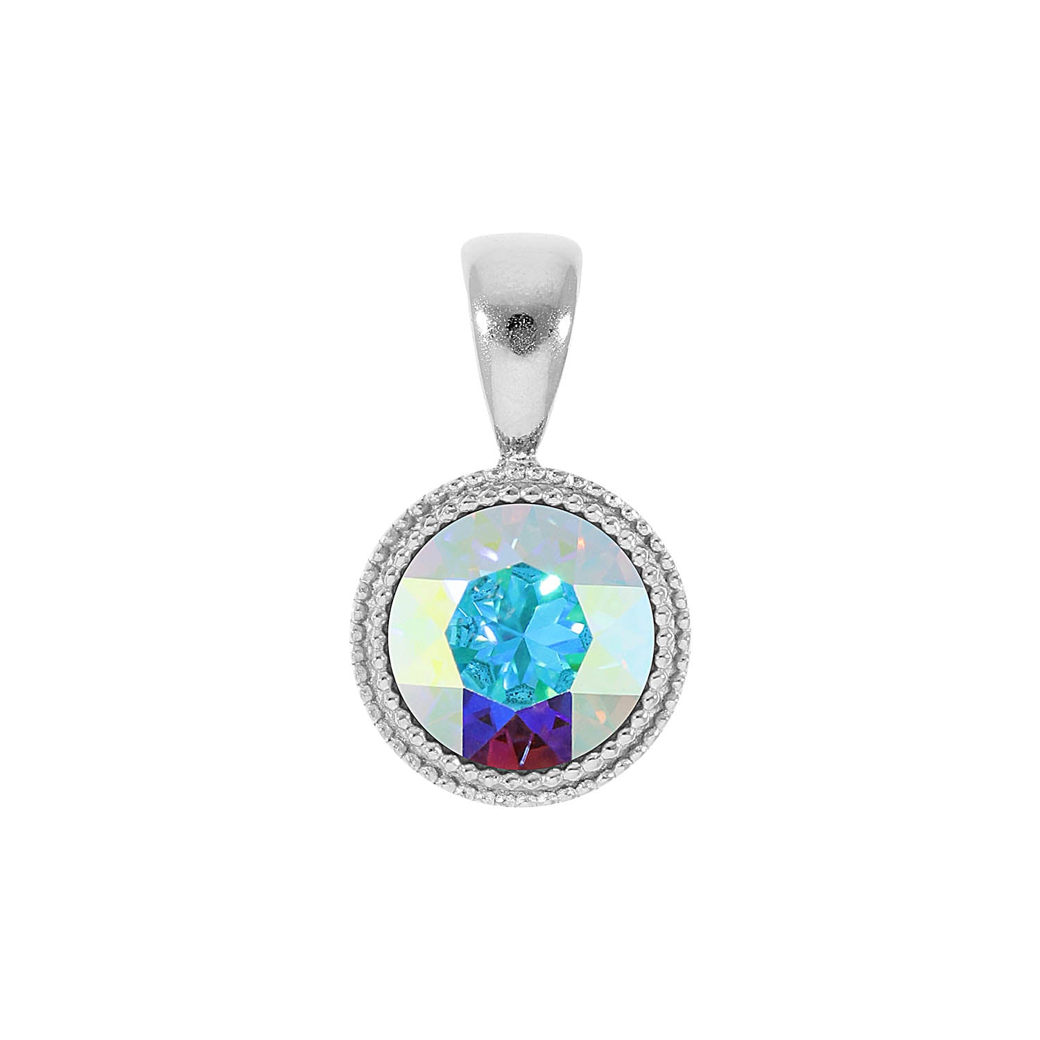 Fabero Pendant 0.43" - Silver crystal aurora boreale