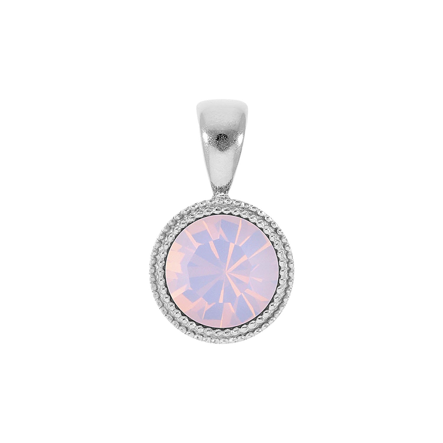 Fabero Pendant 0.43" - Silver rose opal