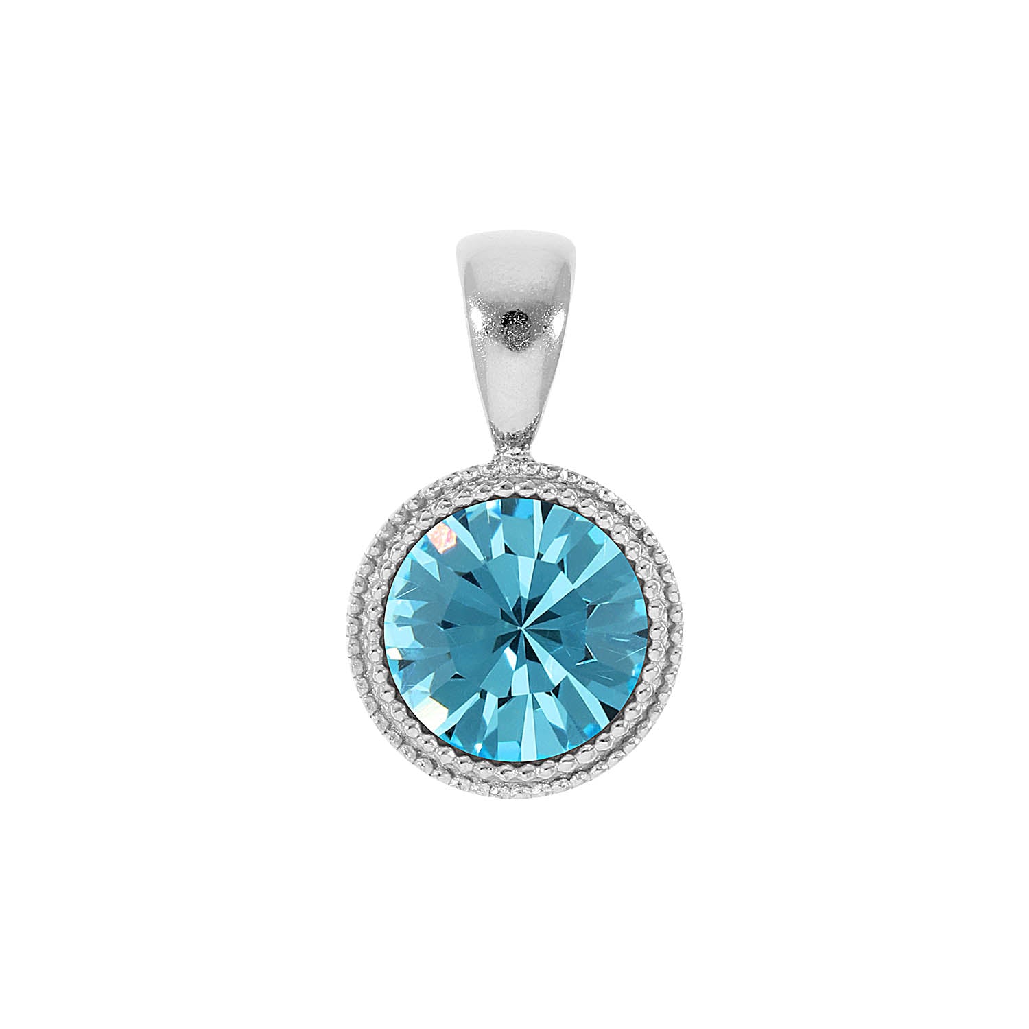 Fabero Pendant 0.43" - Silver aquamarine