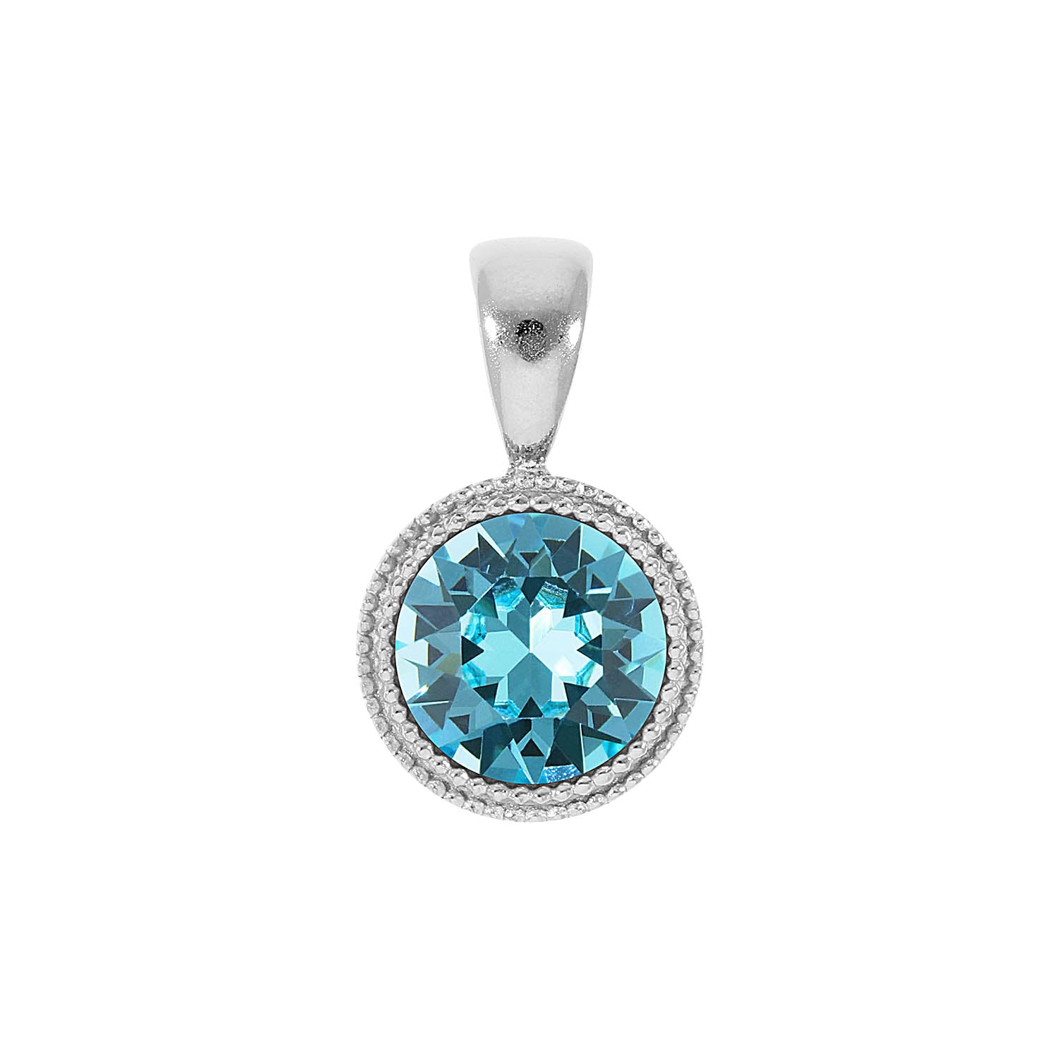 Fabero Pendant 0.43" - Silver Light Turquoise