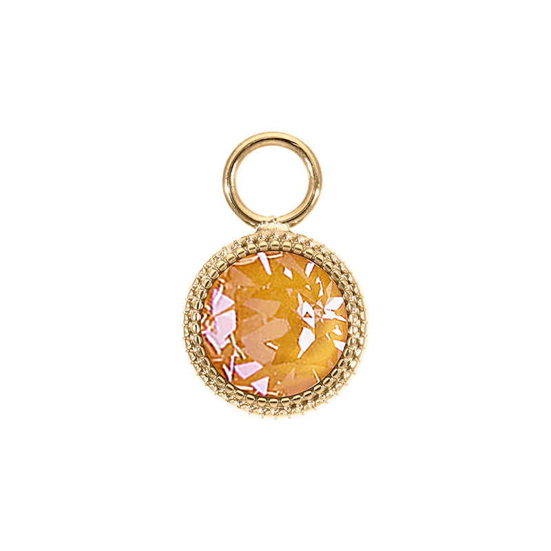 Fabero Charm 0.43" - Gold Crystal Mango Ignite