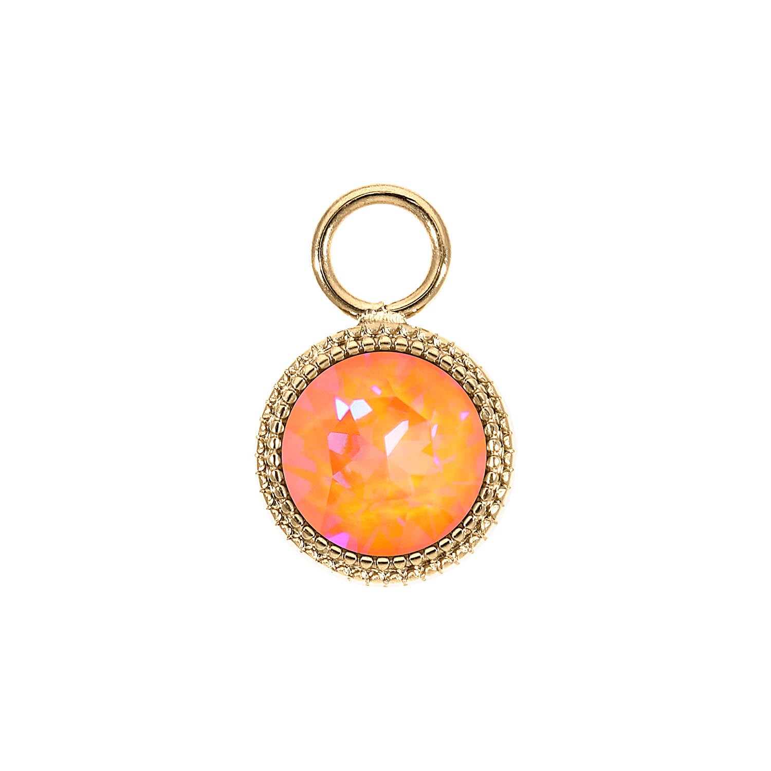 Fabero Charm 0.43" - Gold crystal orange glow delite
