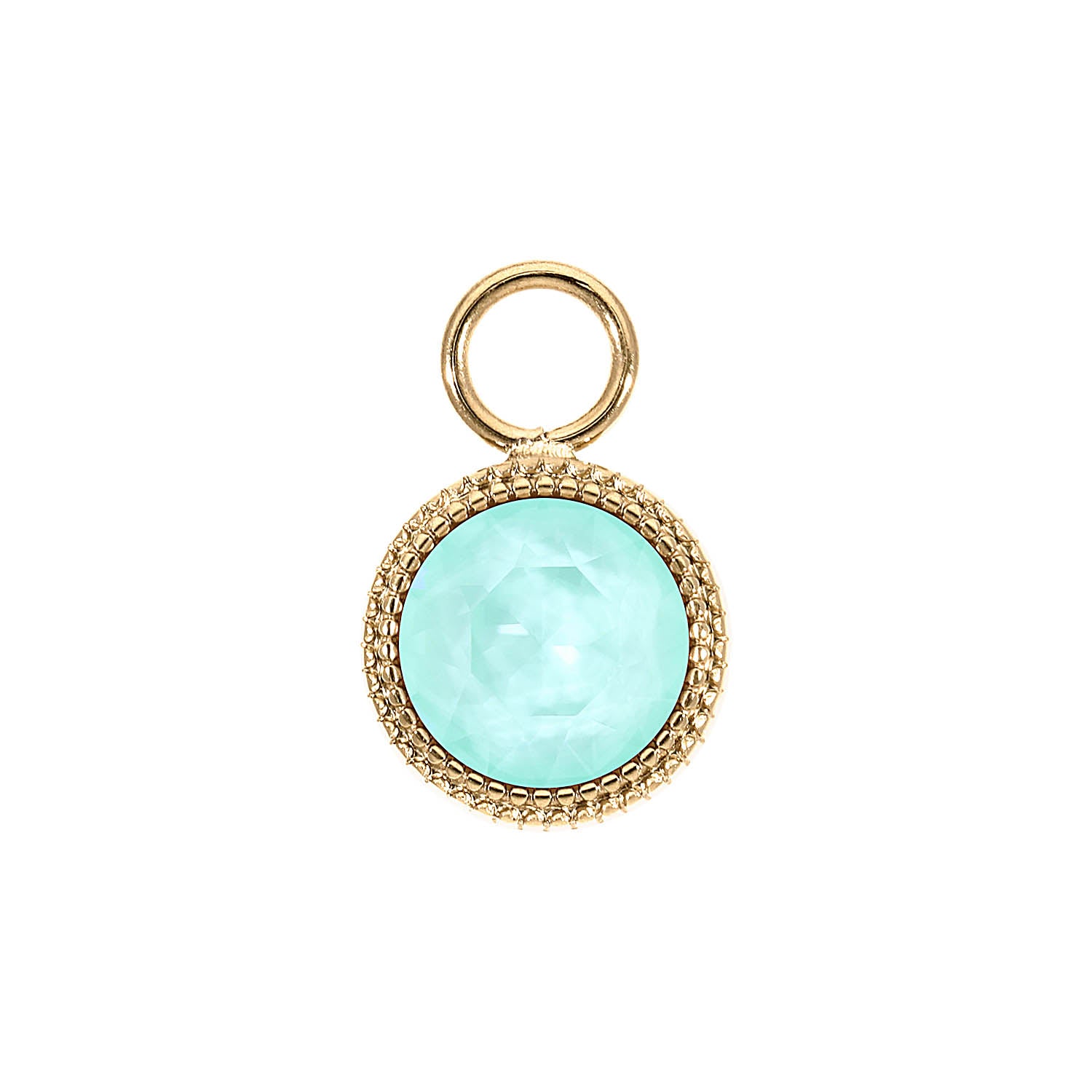 Fabero Charm 0.43" - Gold crystal soft mint ignite