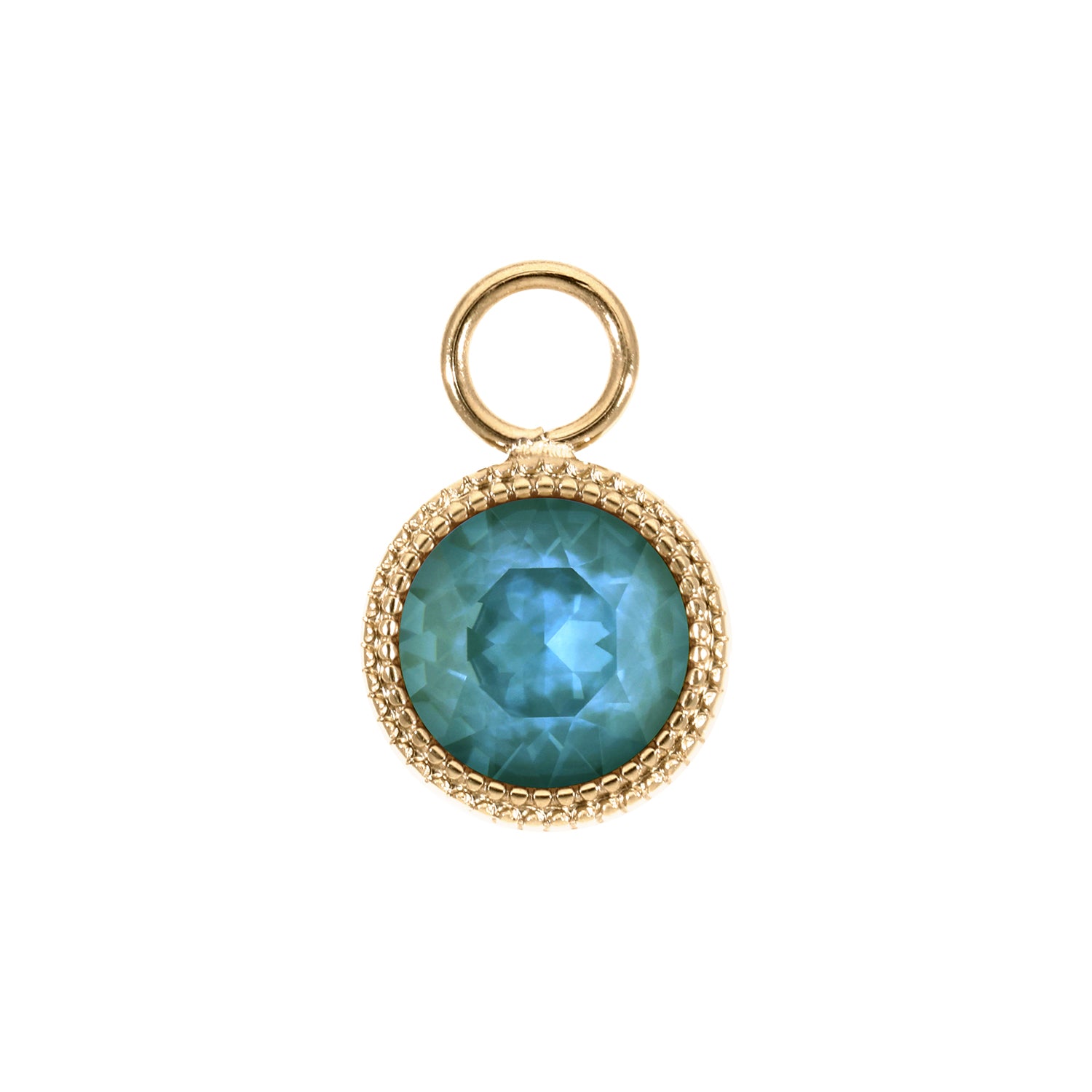 Fabero Charm 0.43" - Gold Crystal Pine Green Ignite