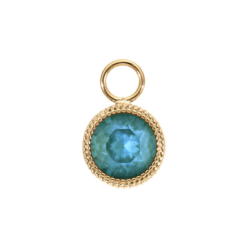 Fabero Charm 0.43" - Gold Crystal Pine Green Ignite