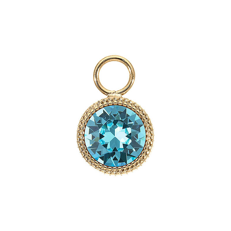 Fabero Charm 0.43" - Gold Light Turquoise