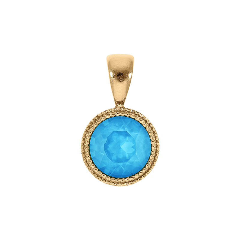 Fabero Pendant 0.43" - Gold Crystal Electric Blue Ignite