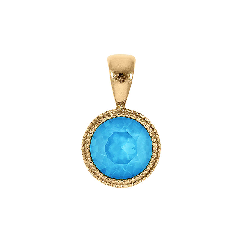 Fabero Pendant 0.43" - Gold Crystal Electric Blue Ignite