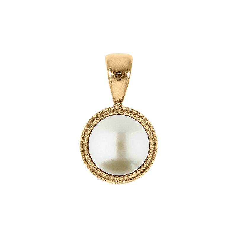 Fabero Pendant 0.43" - Gold cream pearl