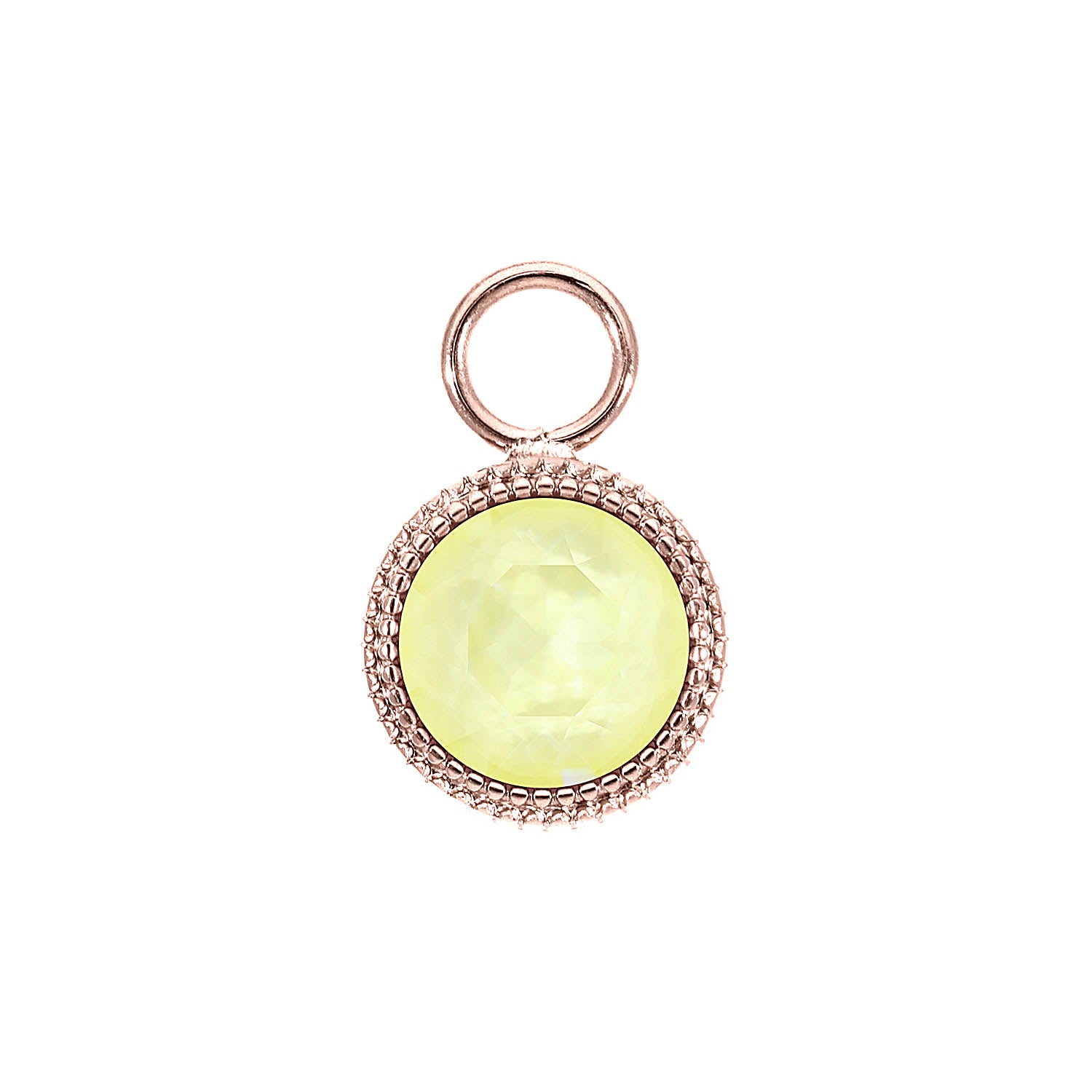 Fabero Charm 0.43" - Rose Gold crystal soft yellow ignite