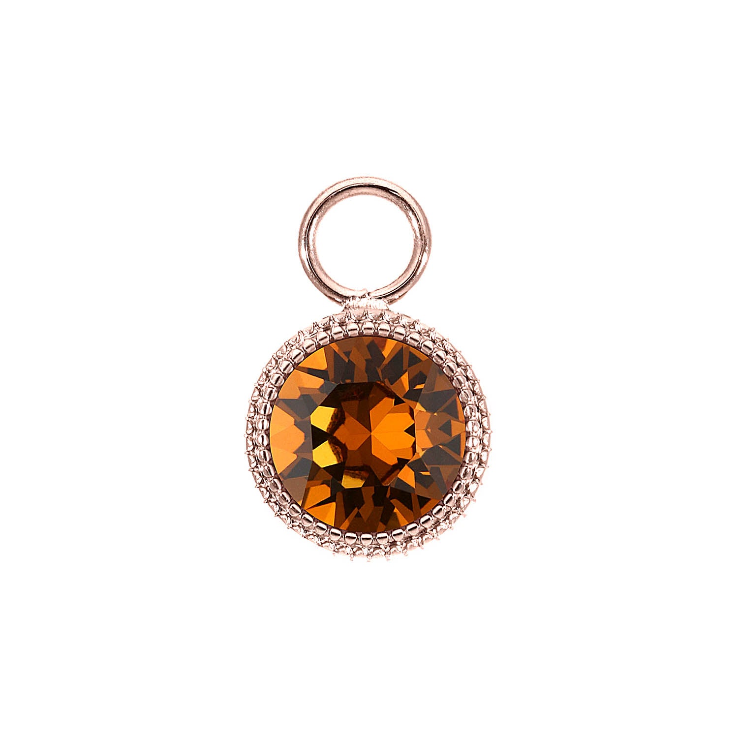 Fabero Charm 0.43" - Rose Gold light amber