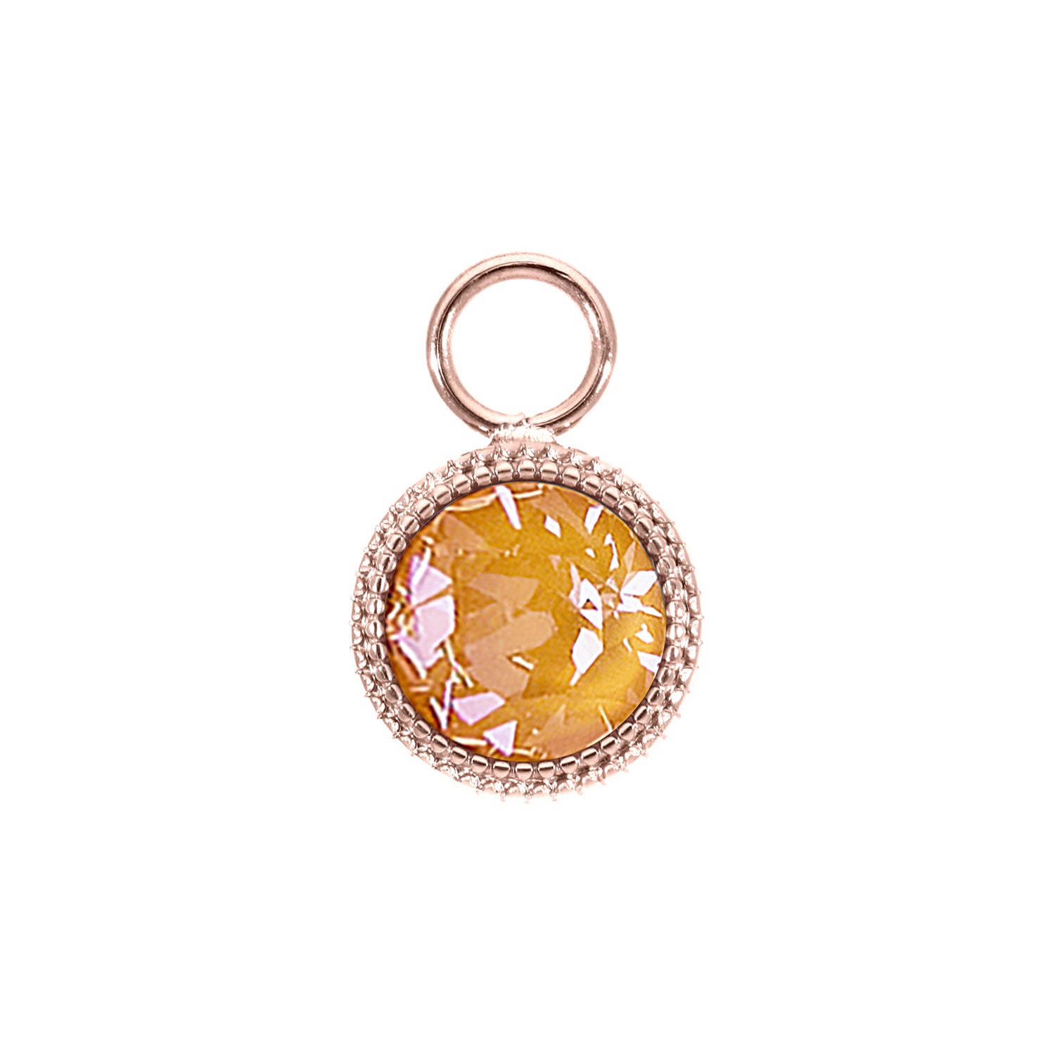Fabero Charm 0.43" - Rose Gold Crystal Mango Ignite